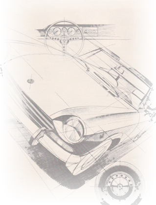 Bleistift-Zeichnung eines Oldtimers